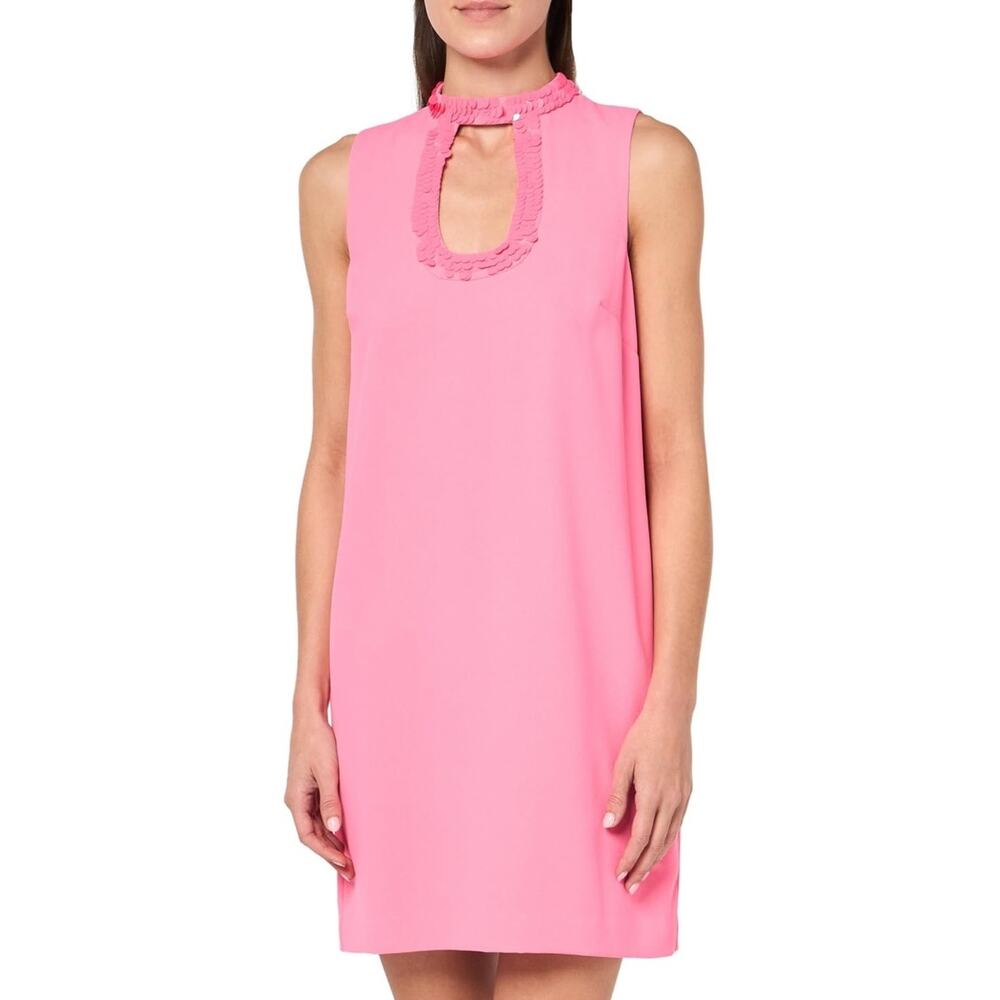 NWT Trina Turk Women's Cutout Sequin Neck Sheath Dress Pink Paradise Size 0 XS